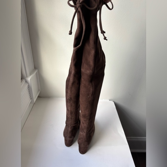 Stuart Weitzman TieLand Over The Knee Boots in Dark Brown Suede Sz 5 - Picture 7 of 11